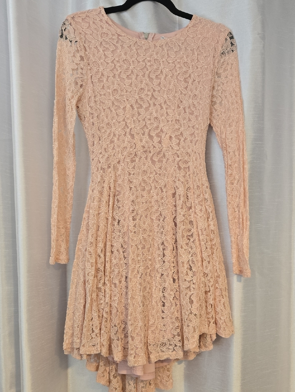 American Rag Blush Lace Long-Sleeve Dress
